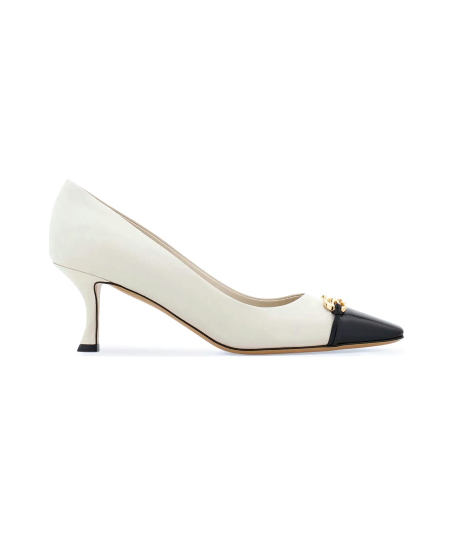 Ferragamo Off white Calf Leather Pumps italist