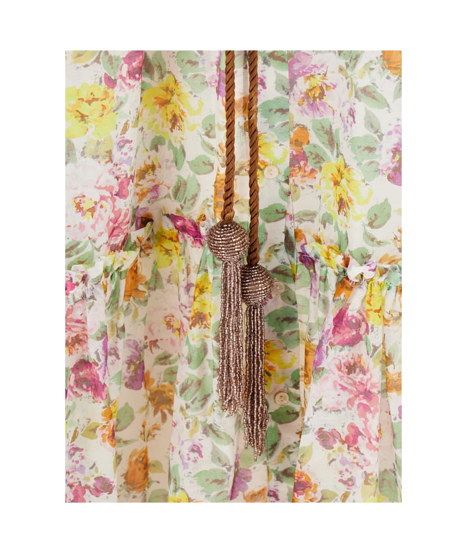 ワンピース ANJUNA SS25 LEE KAFTAN (LEE ROIV) Anjuna 'lee' Multicolor Crewneck Kaftan With All-over Floral
