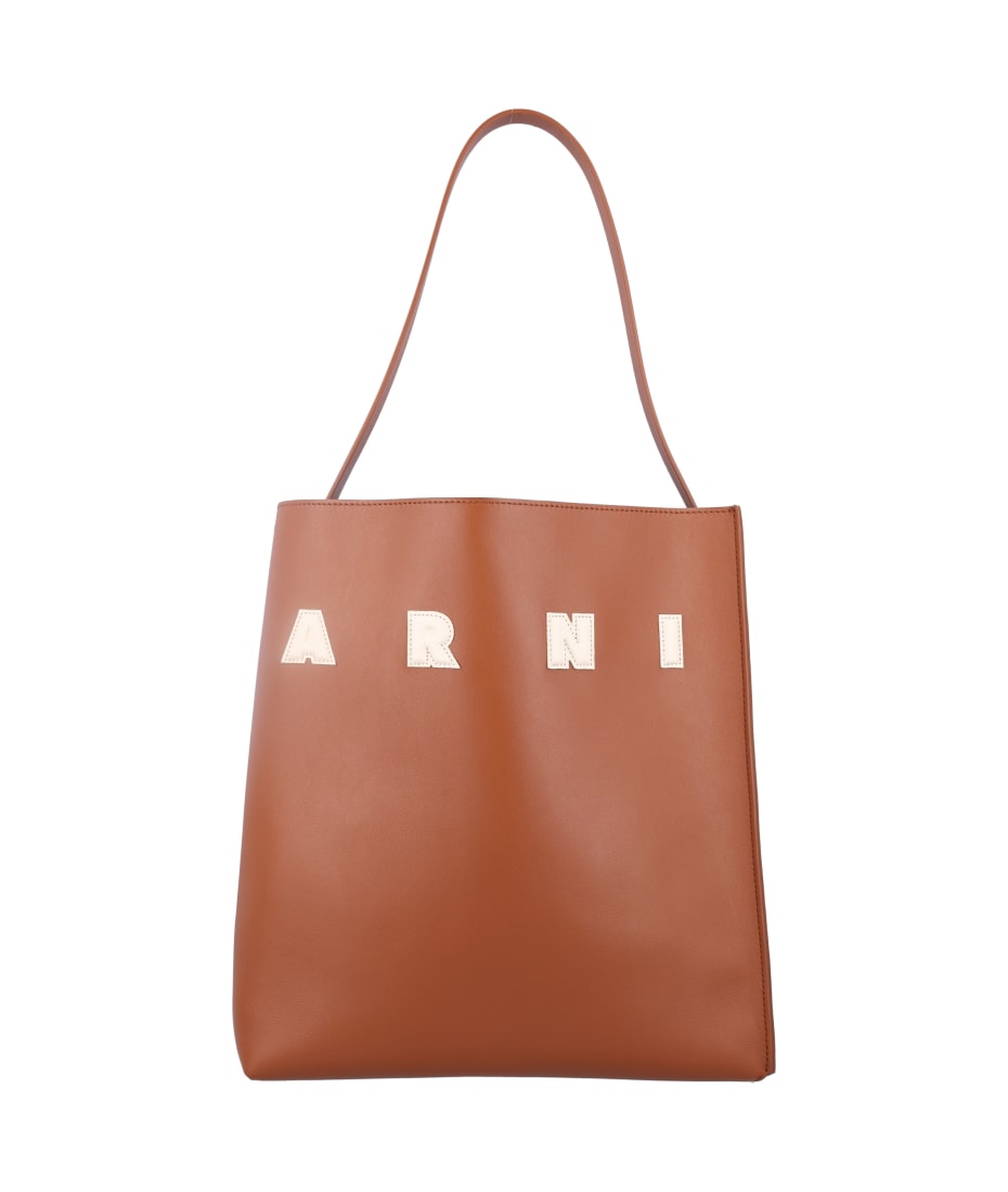 【関税＆送料込み】Marni Hobo Medium Museum Bag White leather Museo medium hobo Bag with patches | Marni