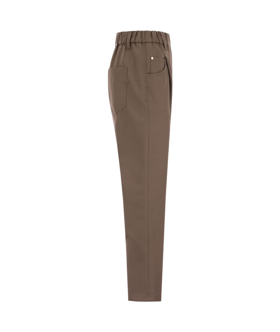 パンツ Brunello Cucinelli Cover Baggy Trousers With Shiny Bartack Brunello Cucinelli Baggy Trousers In Stretch Cotton Cover-up