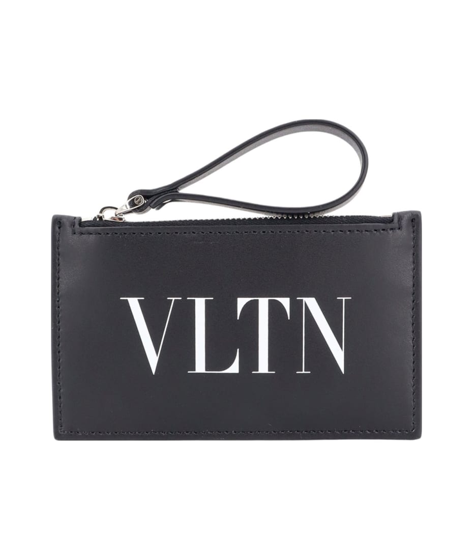 【関税&送料込】Valentino Garavani Black Leather Card Holder Valentino Garavani Rockstud leather card holder in black