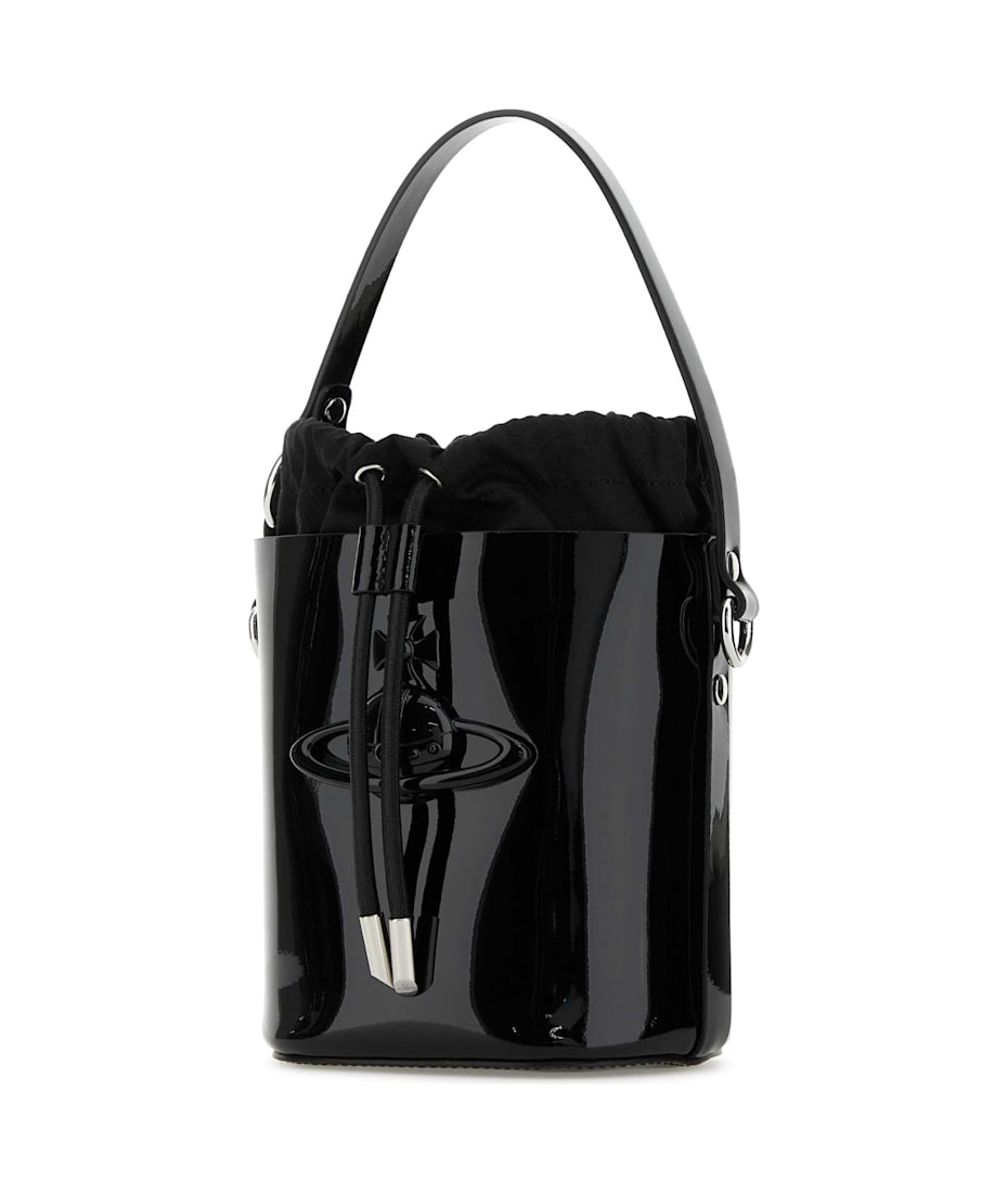 【関税&送料込】Vivienne Westwood Black Leather Daisy Bucket black-daisy-drawstring-bucket-