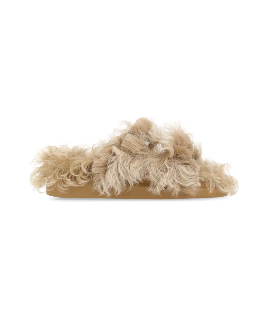 サンダル・ミュール ALEXANDER MCQUEEN Beige Eco Fur Slippers Alexander McQueen Beige Eco Fur Slippers | italist