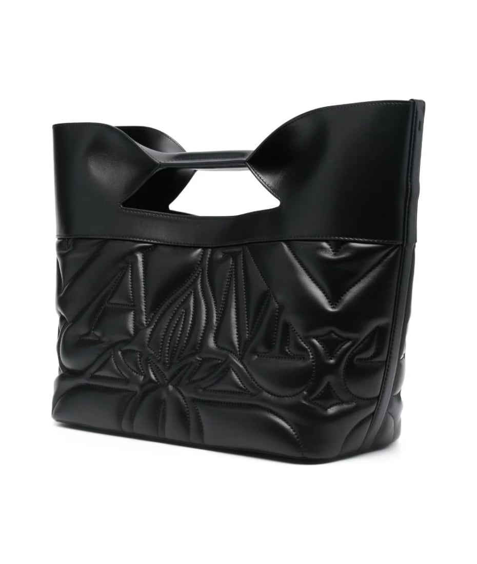 Alexander McQueen Small The Bow Bag In Quilted Black Leather