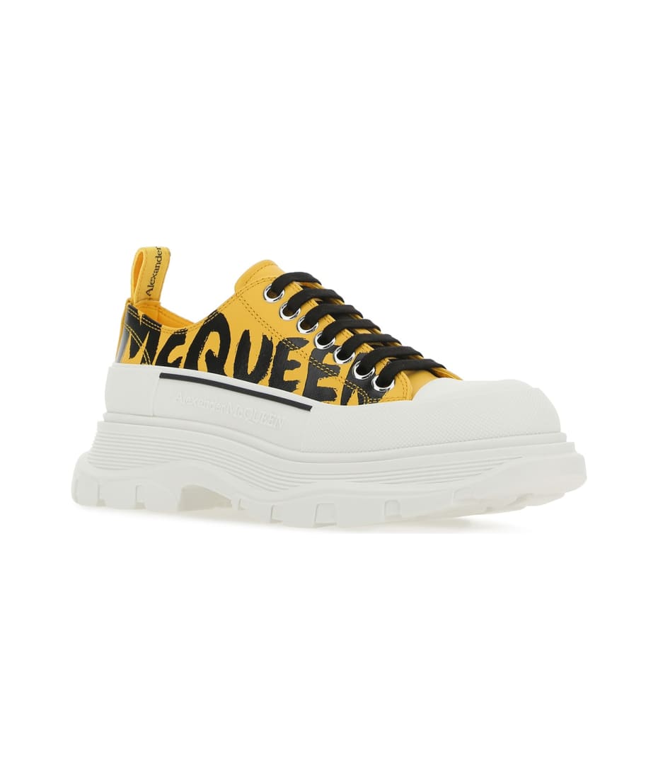 スニーカー ALEXANDER MCQUEEN Yellow Leather Tread Slick Sneakers Alexander McQueen Yellow Leather Tread Slick Sneakers