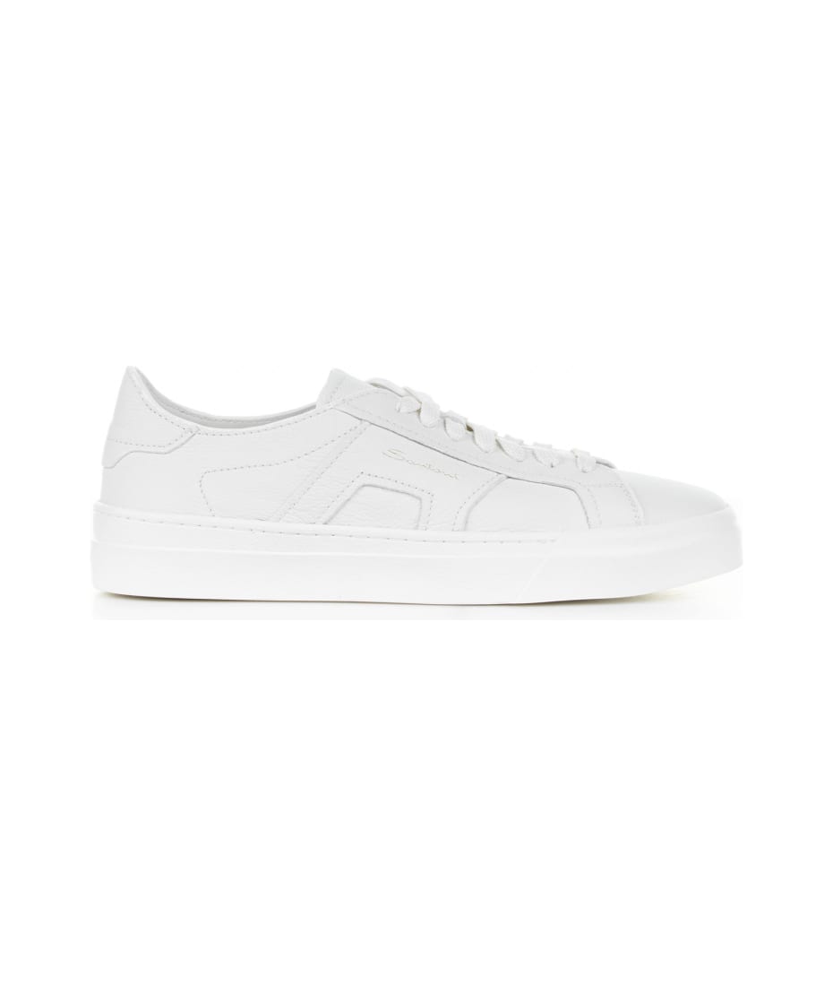 SANTONI 25SS スニーカー ホワイト系 Made In Italy Santoni White Leather Sneaker | italist