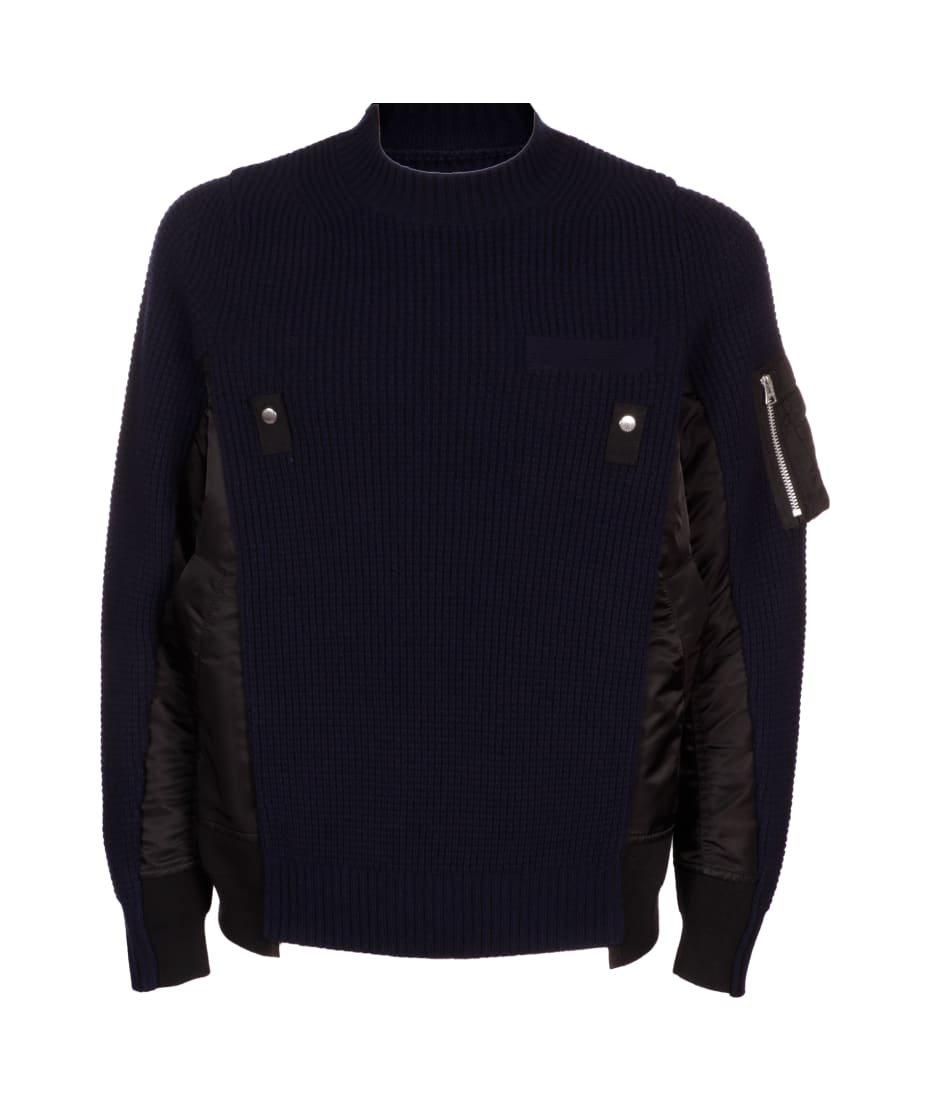 Sacai Ma1 X Wool Knit Pullover | italist, ALWAYS LIKE A SALE