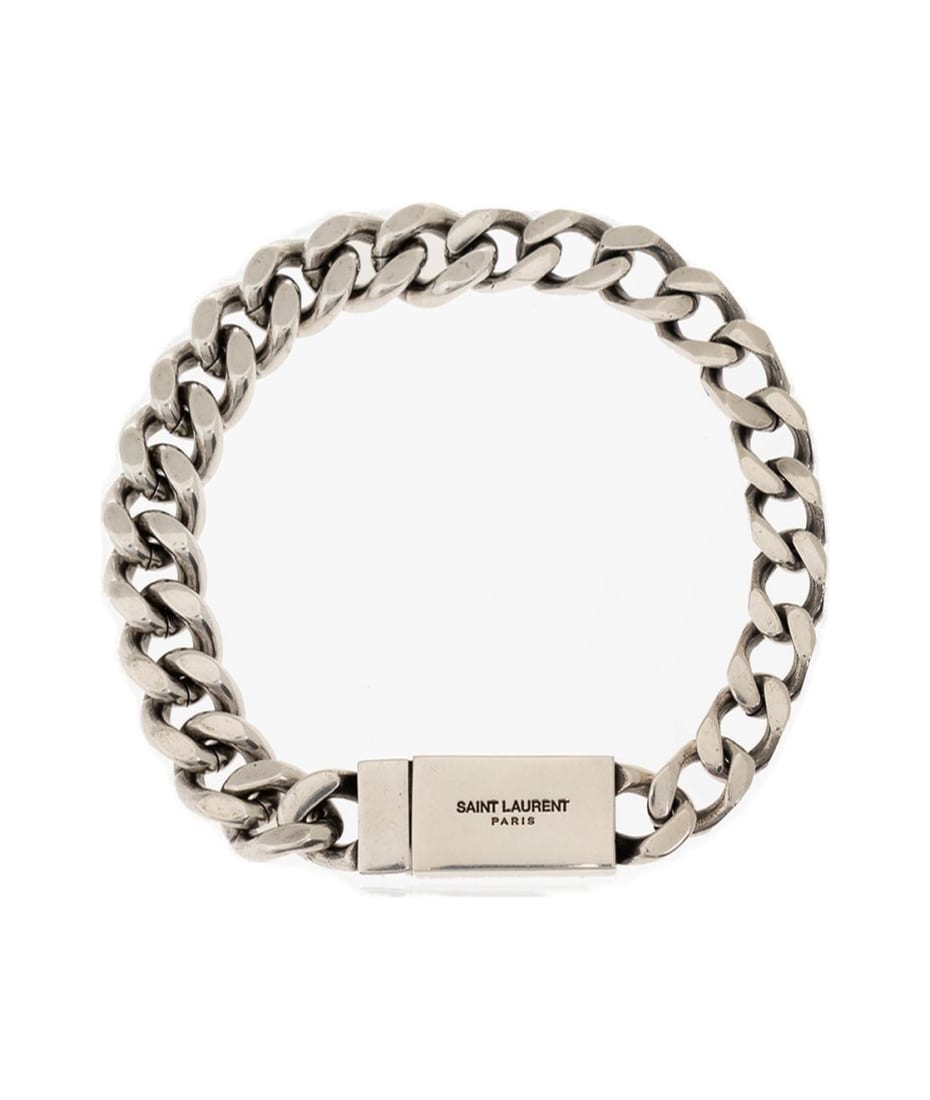 【送料&関税込】Saint Laurent Chain Bracelet Saint Laurent Logo Engraved Chained Bracelet | italist