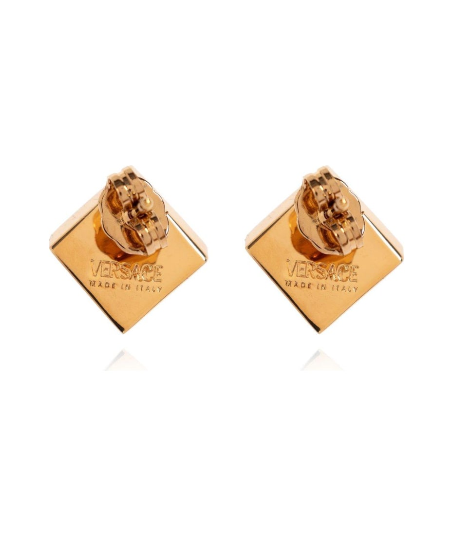 Versace Medusa Head-plaque Butterfly Fastened Stud Earrings - GOLD