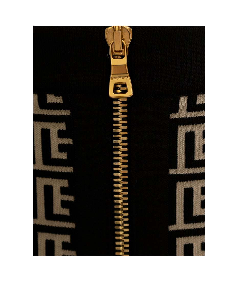 スカート BALMAIN Balmain Woman's Monogram Wool Pencil Skirt with Zip Balmain Women's Skirt In Blue | ModeSens