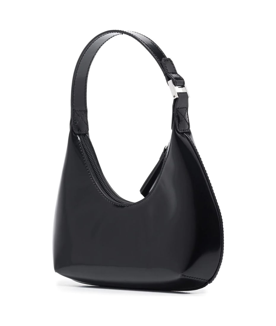 BY FAR Baby Amber Black Semi Patent Leather Bag