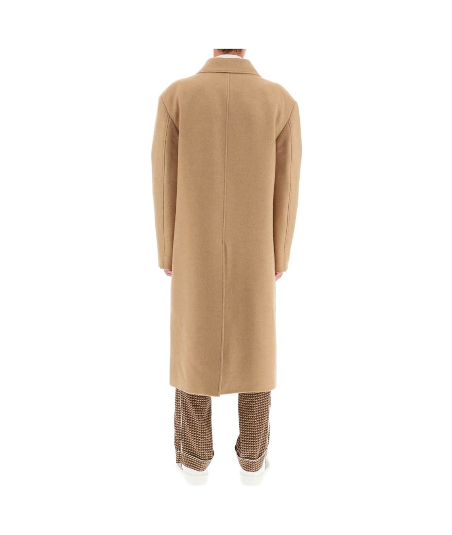Valentino Double-breasted Long-sleeved Coat - Cammello