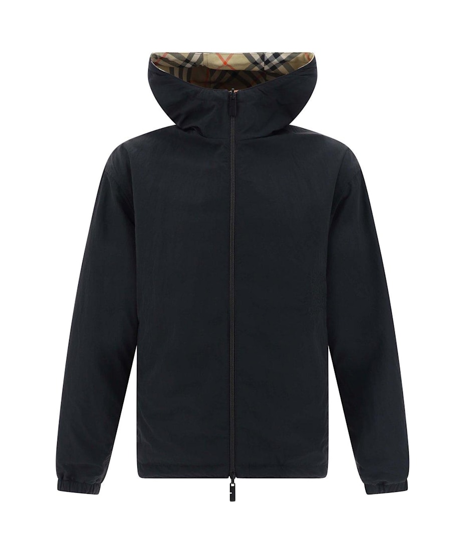 【関税&送料込】Burberry Embroidered Twill Reversible Jacket Burberry Cropped Reversible Check Jacket | REVERSIBLE