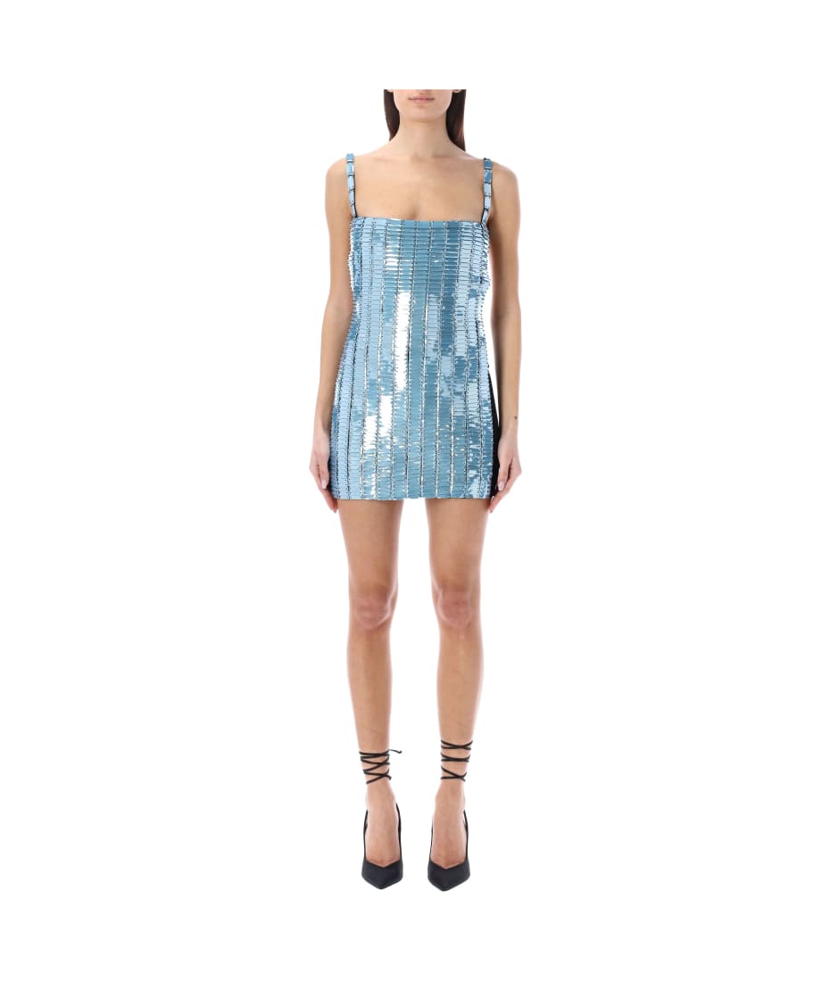 ワンピース THE ATTICO Woman Dress Blue 250WCA093E001 184 The Attico crochet-knit Mini Dress | Blue | FARFETCH