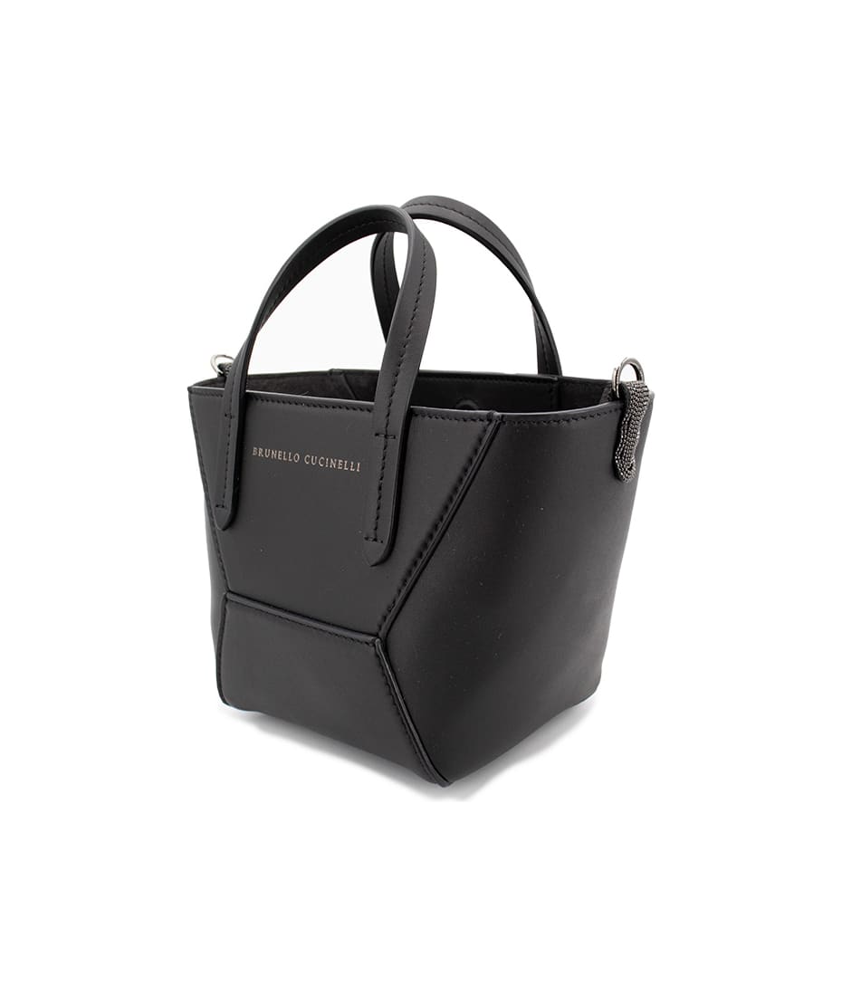 Brunello Cucinelli Black Leather Crossbody Bag | italist