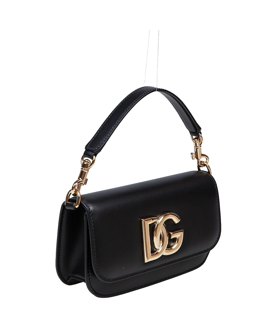 Dolce & Gabbana 3.5 Leather Shoulder Bag With Dg Logo