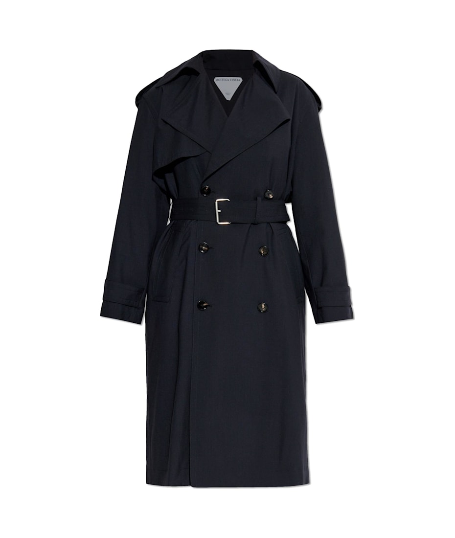 トレンチコート BOTTEGA VENETA BLACK WOOL TRENCH COAT Bottega Veneta Wool Trench Coat | italist