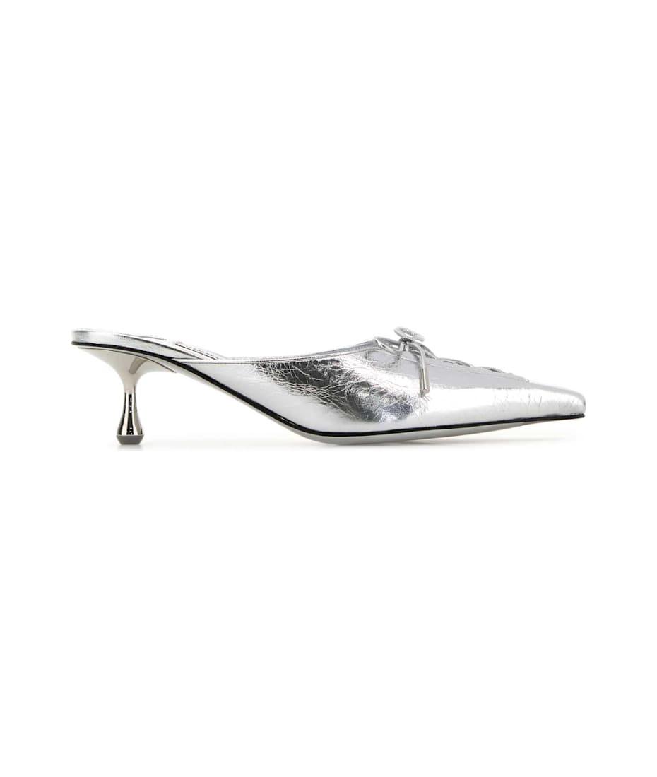 サンダル・ミュール JIMMY CHOO SILVER LEATHER SCARLETT MULES Scarlett Mule 50 |Silver Leather Mule | JIMMY CHOO