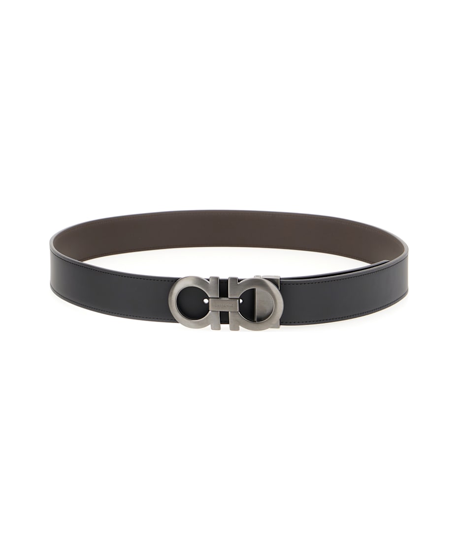 Ferragamo Black Leather Reversible Belt | italist