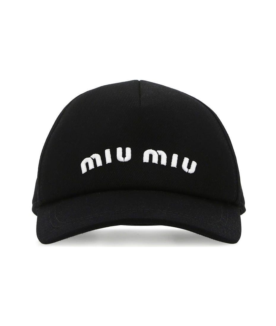 Miu Miu Black Cotton Baseball Cap | italist