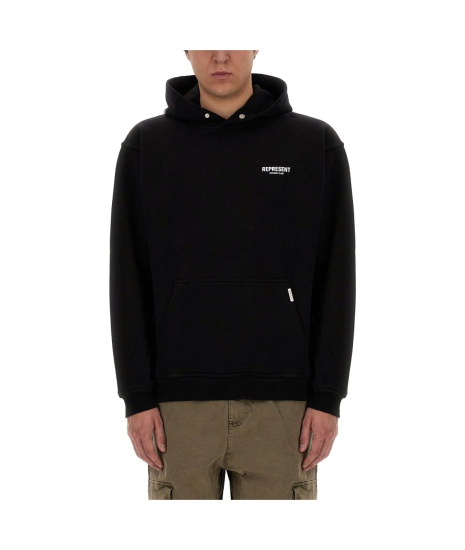 パーカー・フーディ REPRESENT SS25 SWEATSHIRT WITH LOGO (OCM41113 001) Owners Club Hoodie in Midnight Navy | REPRESENT | EQVVS
