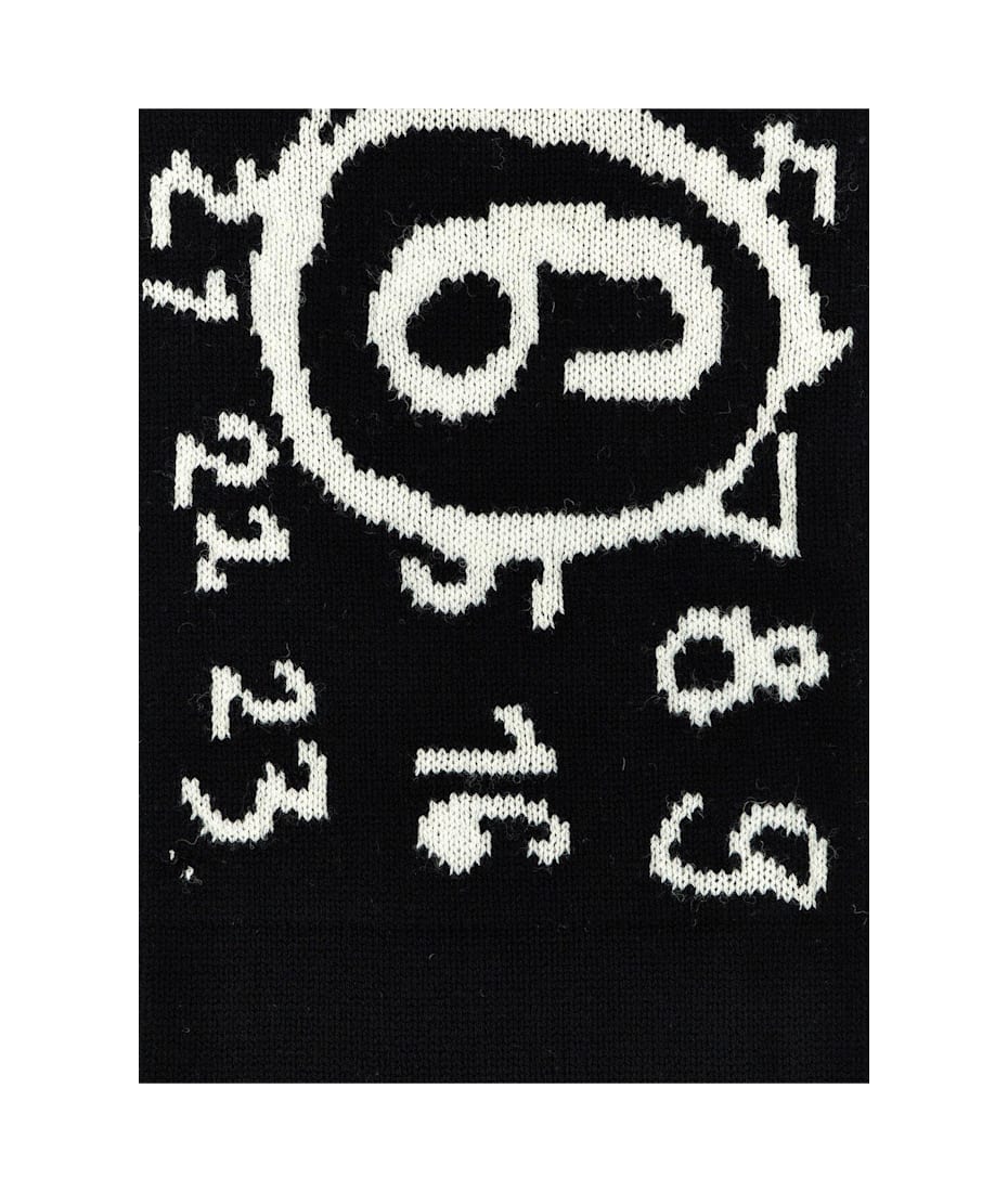 【MM6 Maison Margiela】ロゴインターシャ ニットスカーフ MM6 Maison Margiela】ロゴインターシャ ニットスカーフ (MM6