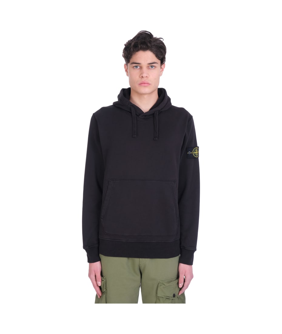 black stone island hoodie sale