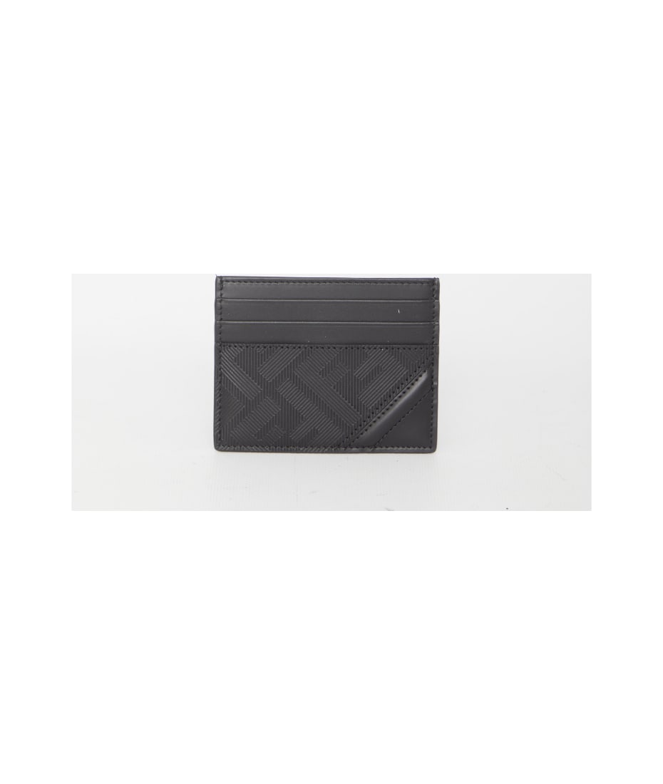 BLACK LEATHER SHADOW DIAGONAL CARD HOLDER