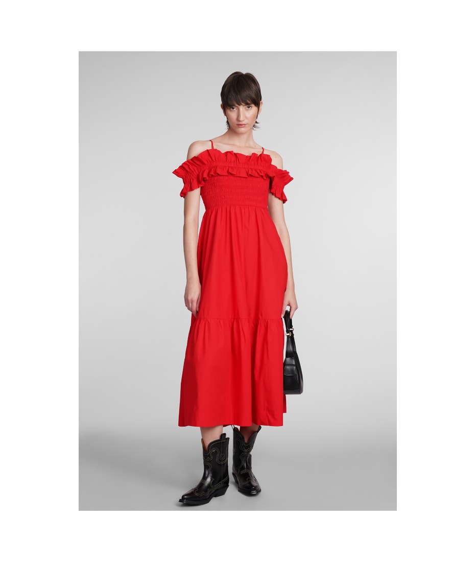 white christmas dresses GANNI Cotton Poplin Smock Maxi Dress main image 1