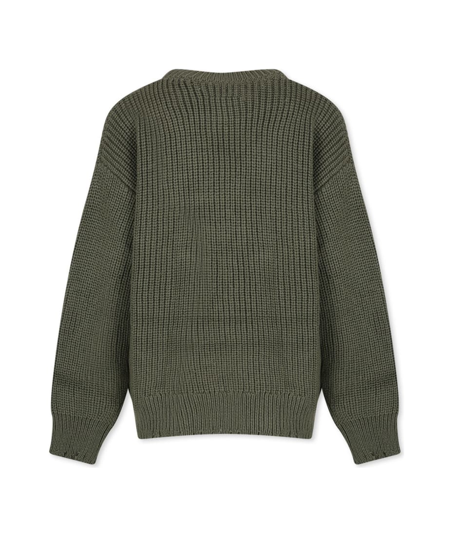 MM6 Maison Margiela Green Sweater For Kids With Logo | italist