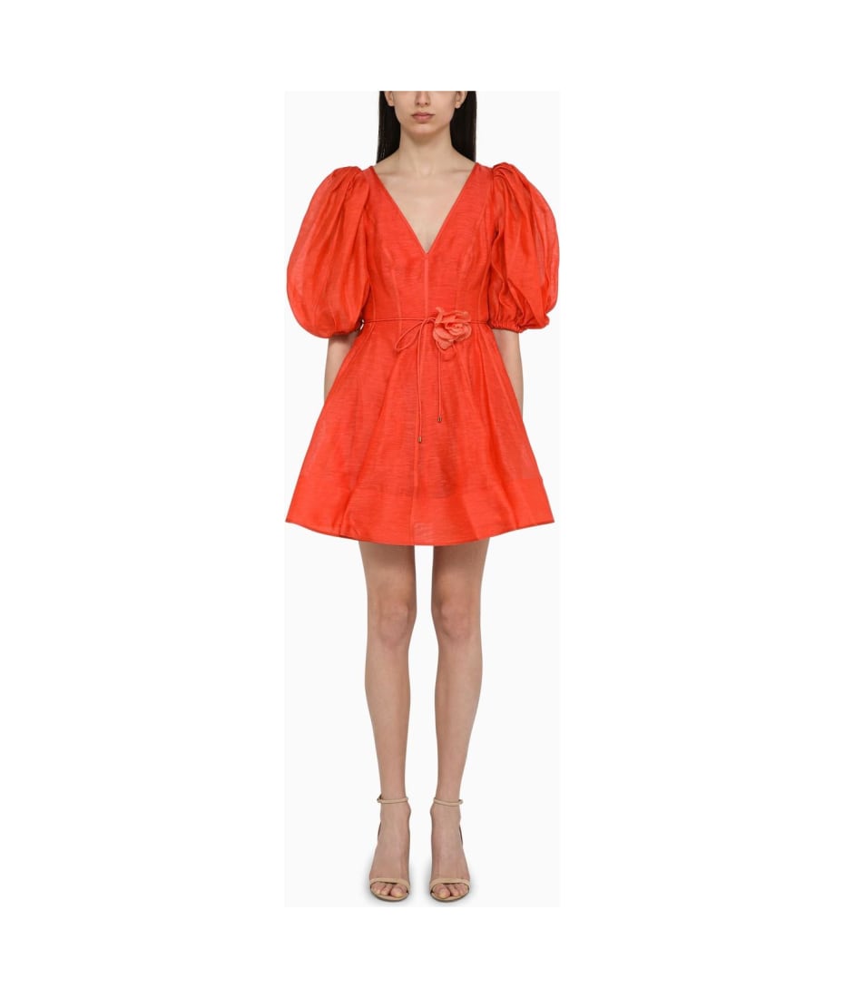 Zimmermann Red Linen And Silk Flip Tranquility Mini Dress | italist, ALWAYS  LIKE A SALE