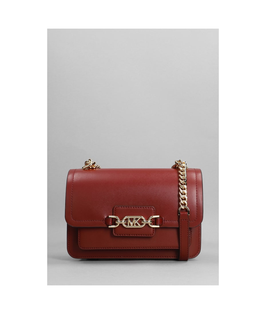 Michael Kors Heater Shoulder Bag In Bordeaux Leather | italist