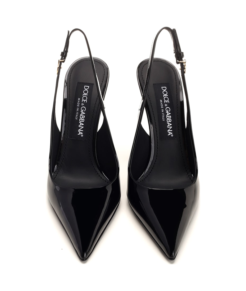 Dolce & Gabbana Slingback In Black Patent Leather - Black