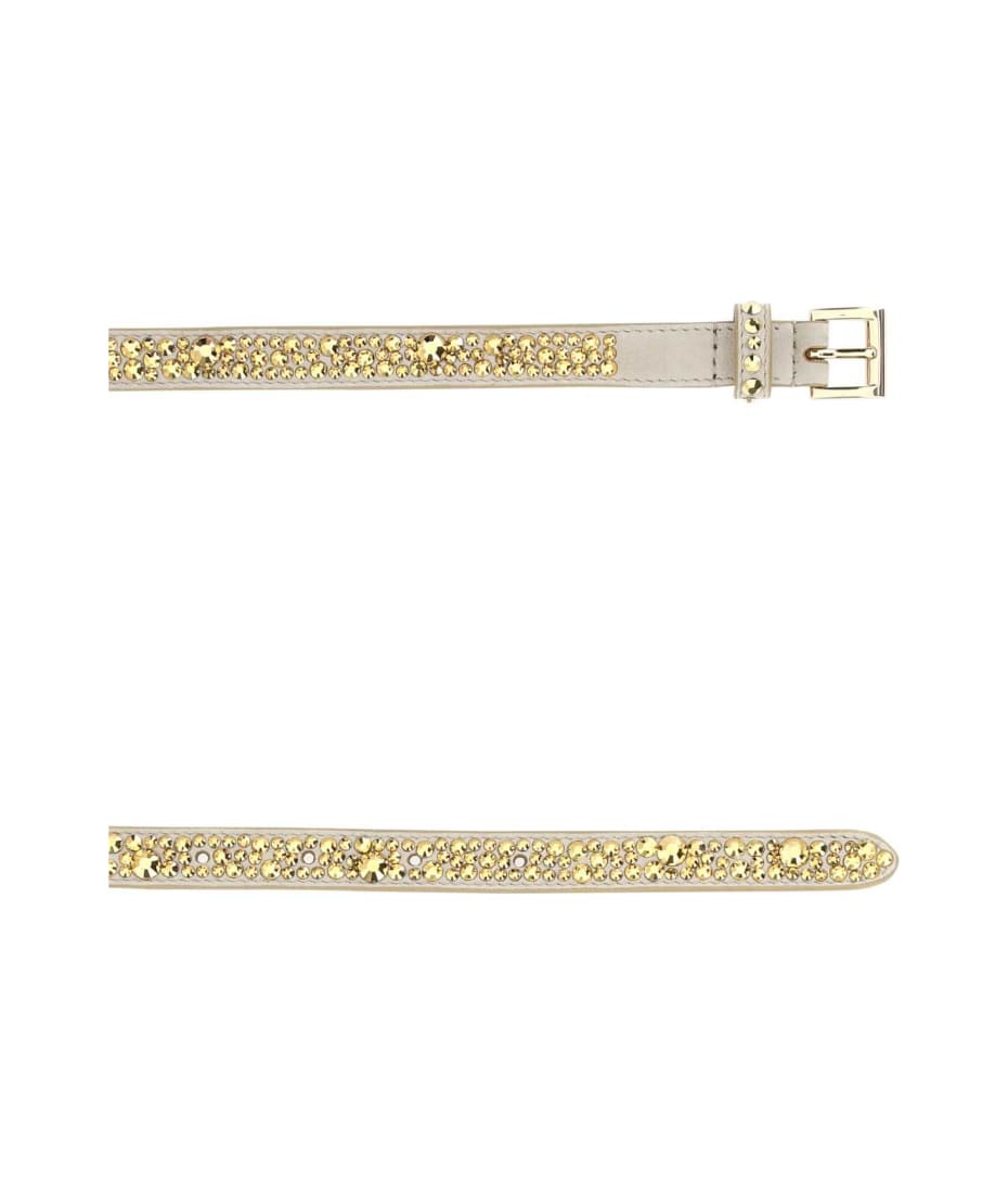 【送料&関税込】Prada Embellished Suede Belt Prada Embellished Suede Belt | italist