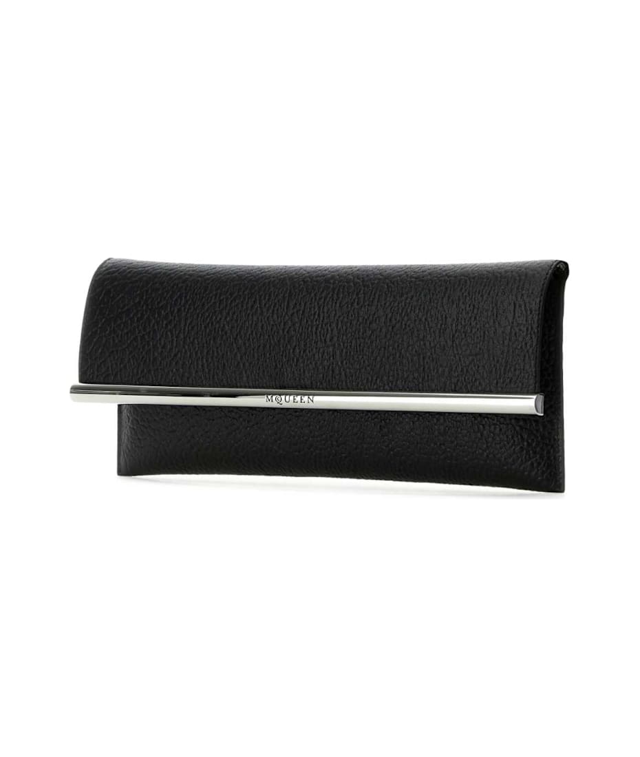 クラッチバッグ ALEXANDER MCQUEEN BLACK LEATHER CROSS B-LONG CLUTCH Alexander McQueen Black Leather Cross B-long Clutch