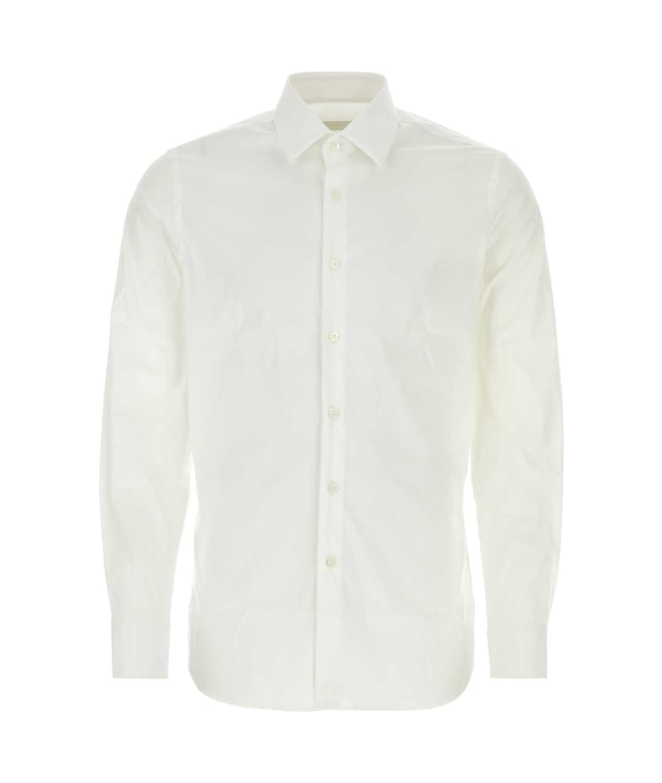 Prada White Stretch Poplin Shirt | italist