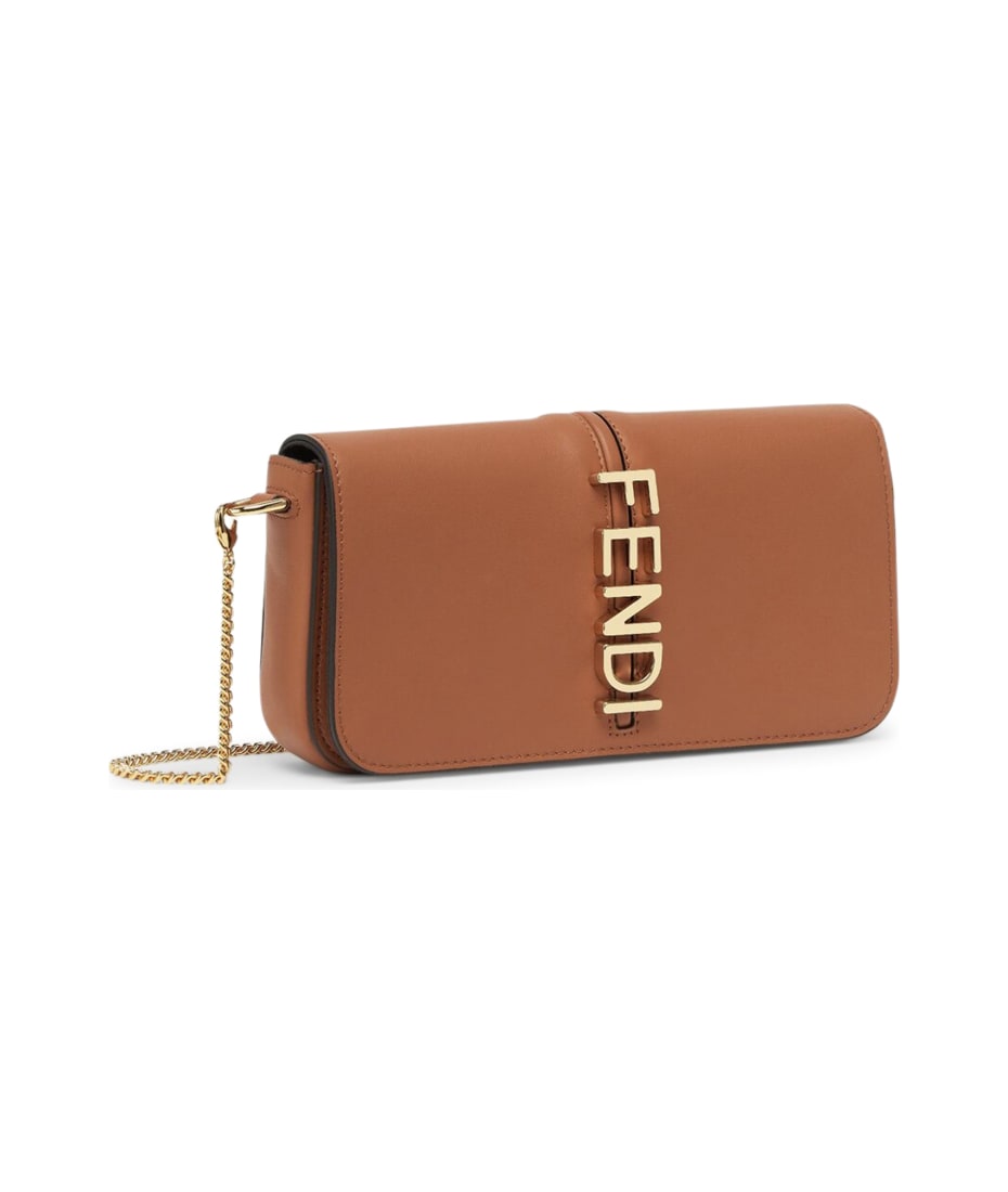 Fendi WALLET ON CHAIN WITH POUCHES leather mini-bag brown