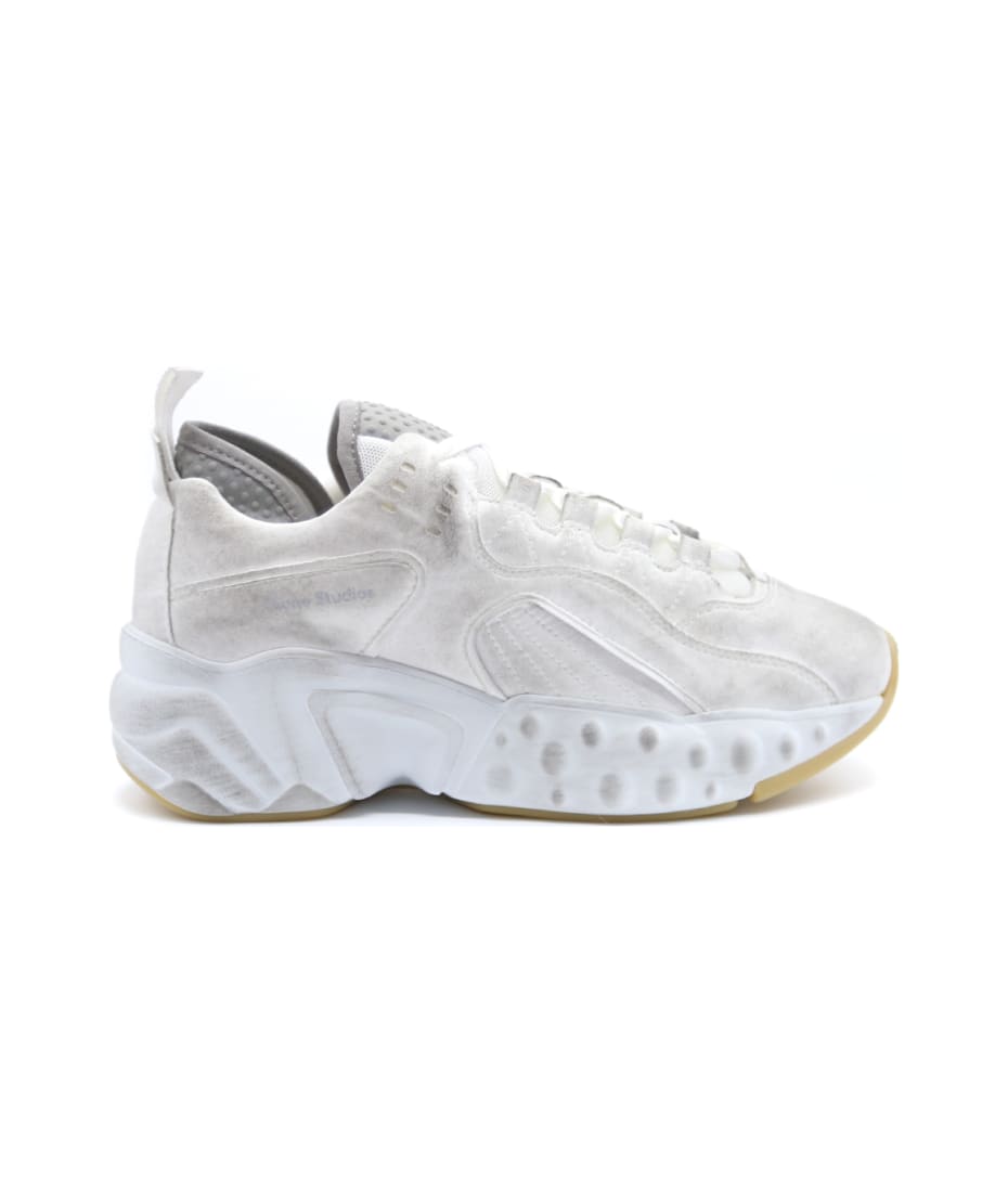 Acne Studios Manhattan Tumbled White Sneakers | italist, LIKE A SALE