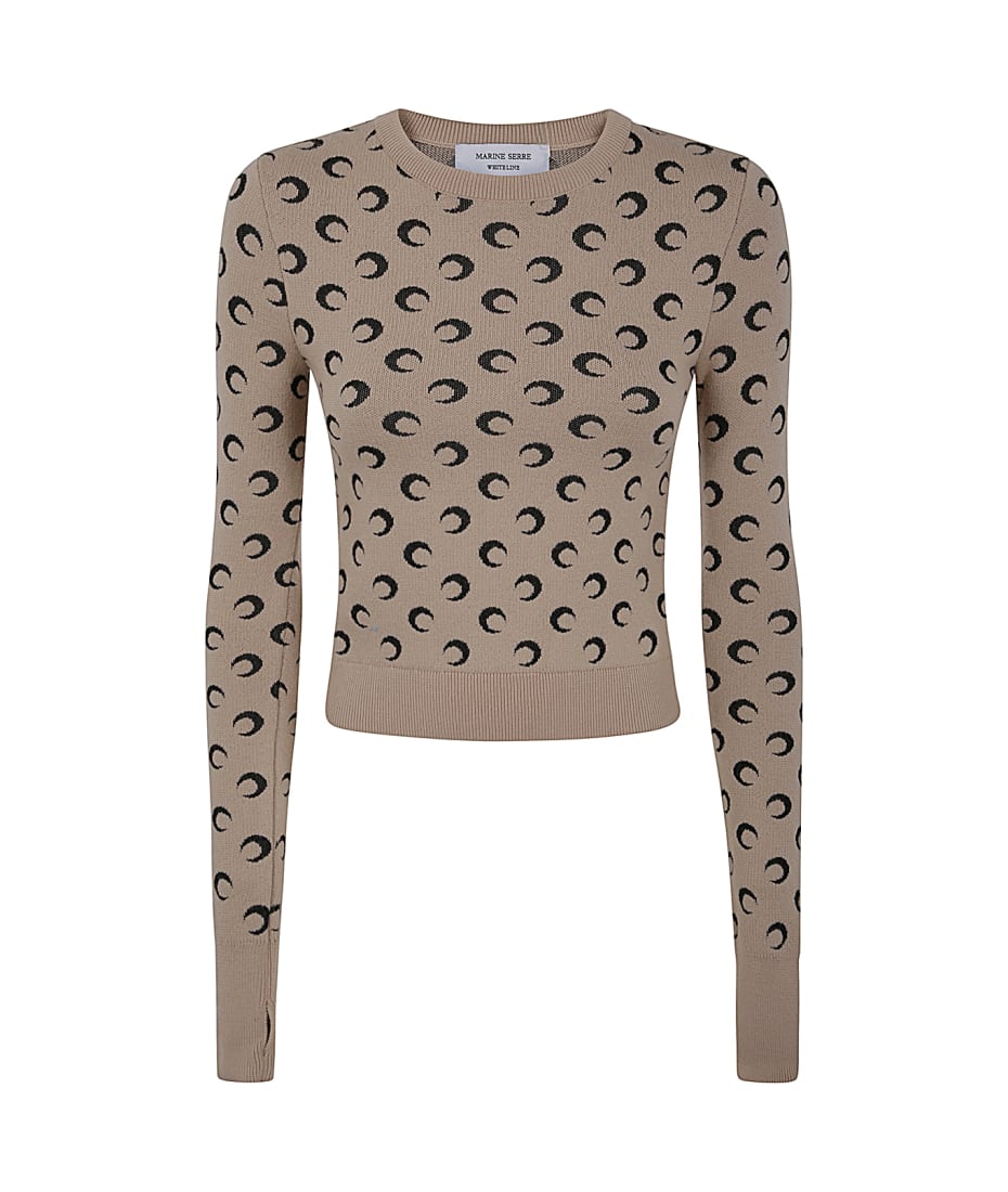 Moon Jacquard Knit Crewneck Sweater • Marine Serre