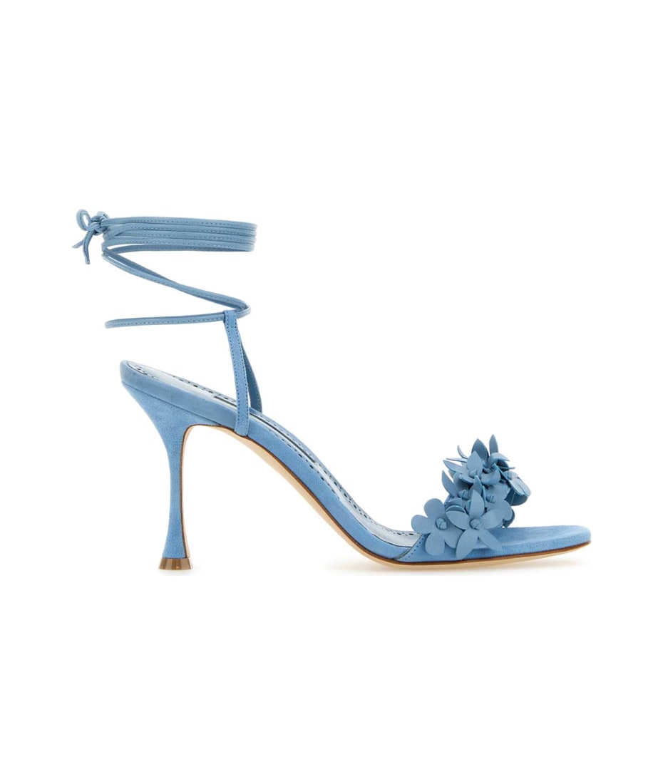 パンプス MANOLO BLAHNIK Light Blue Leather Anista Sandals Manolo Blahnik Light Blue Leather Anista Sandals | italist