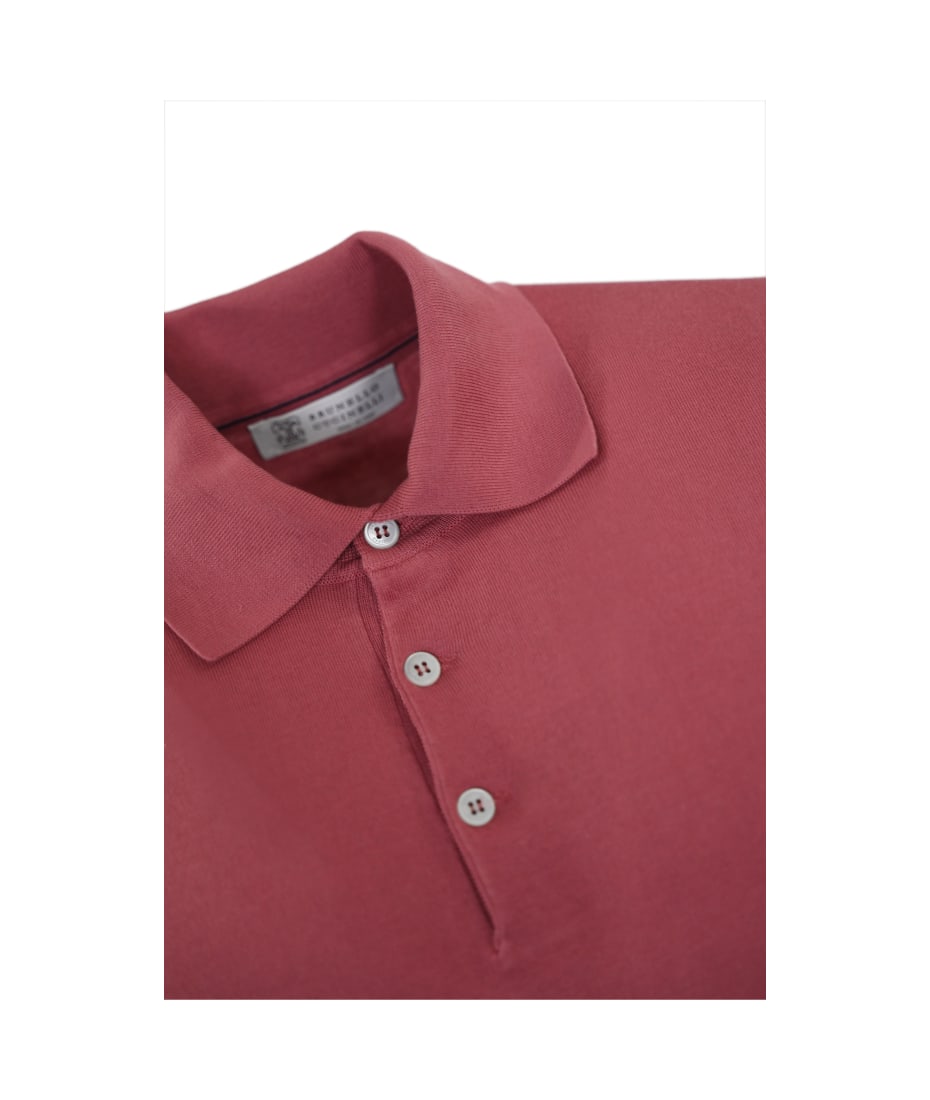 Brunello Cucinelli Cotton polo sleeve Shirt - Lampone