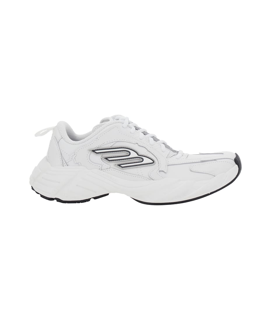 Balenciaga 'monday' White Low Top Sneakers With Logo Detail
