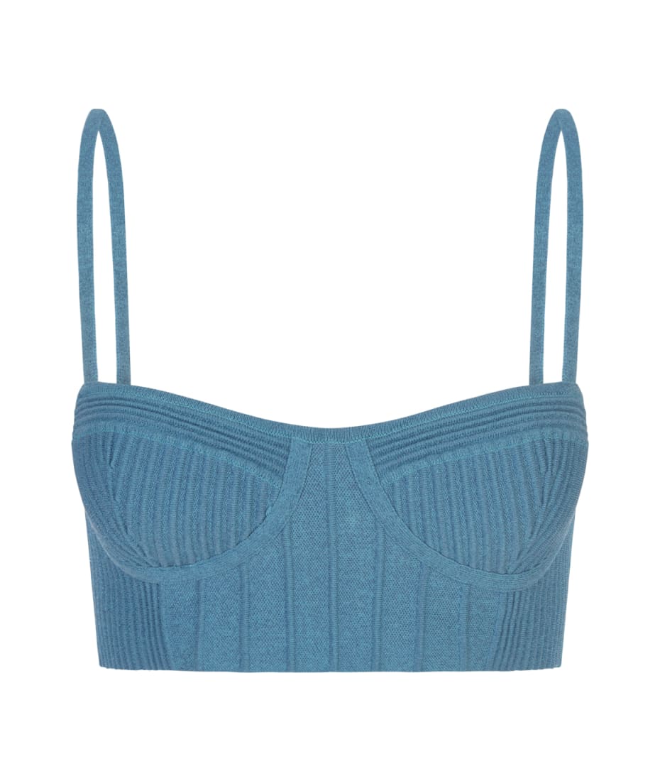 retrofete Aqua Blue Gabi Bandage Knit Top