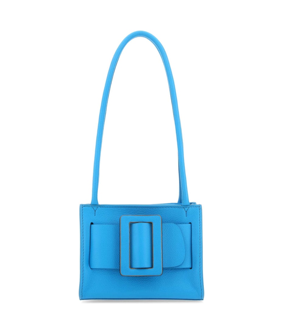 BOYY Light Blue Leather Bobby 18 Soft Shoulder Bag italist