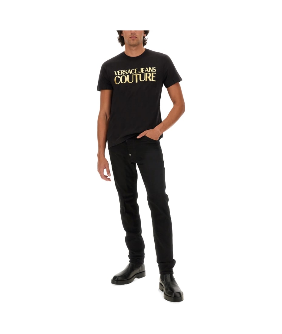 Tシャツ・カットソー VERSACE JEANS COUTURE Men T-shirt Black 78GAH615JS458 G89 VERSACE JEANS COUTURE: T-shirt men - Black | Versace Jeans