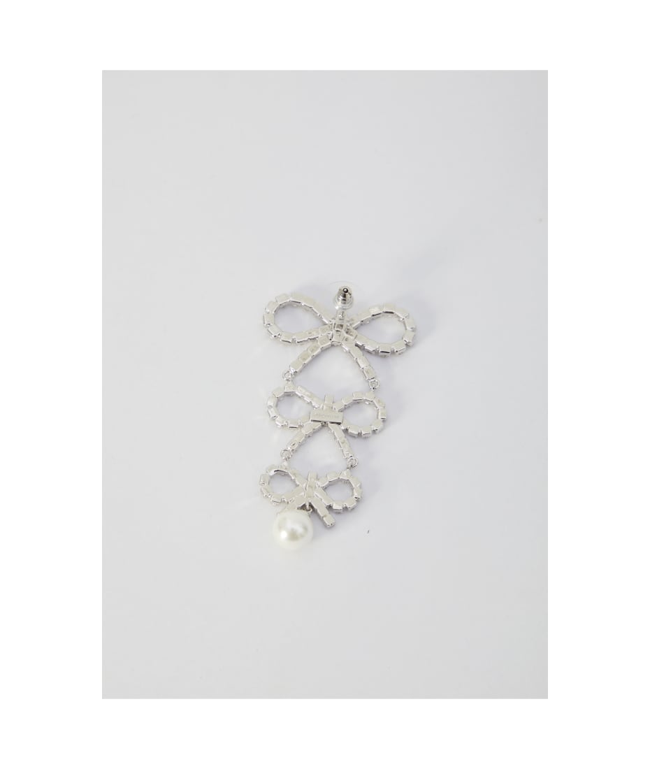 【送料&関税込】self-portrait Silver And Pearl Tiered Bow Ea Tiered Pearl Bow Earrings – self-portrait-US