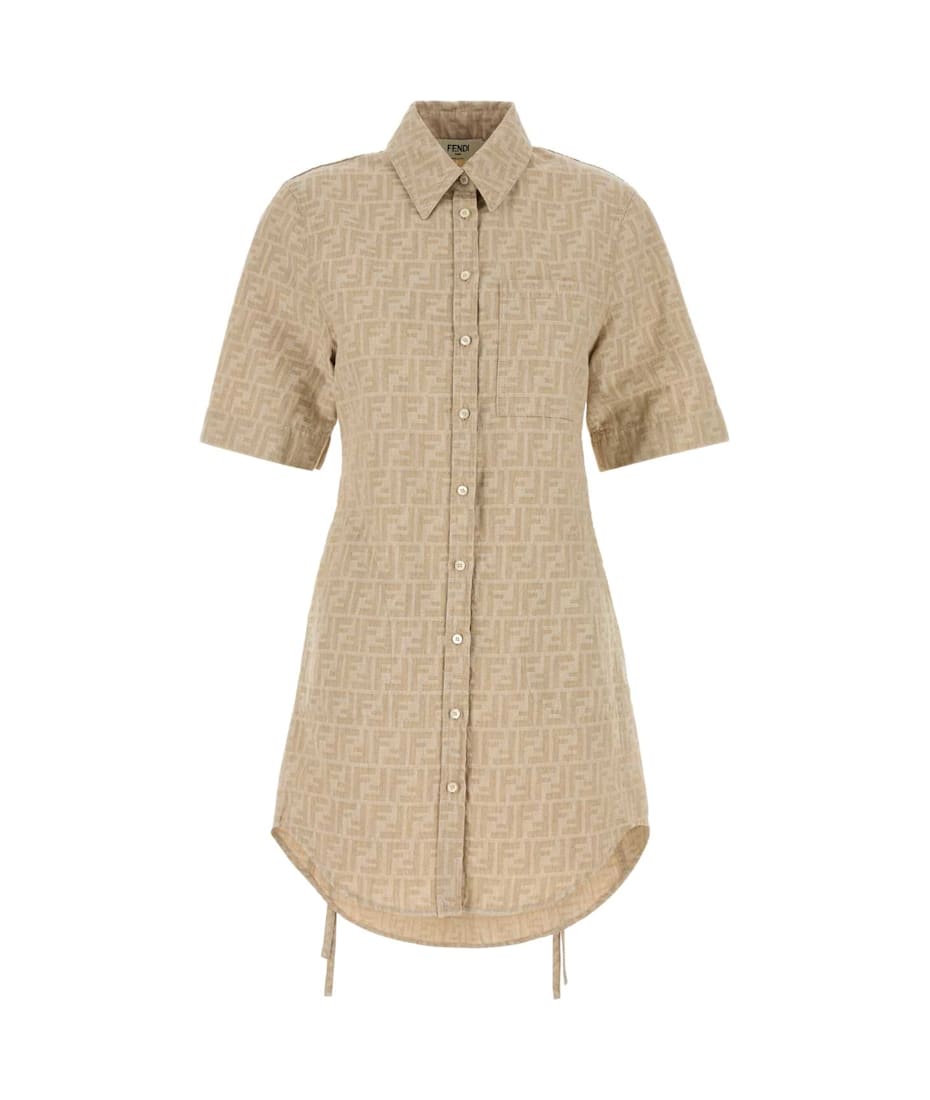 ワンピース FENDI EMBROIDERED CHAMBRAY SHIRT DRESS Fendi Embroidered chambray shirt dress | The Fashion Square