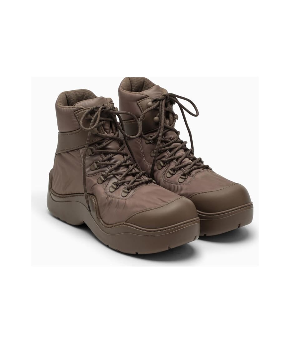 Bottega Veneta Brown Puddle Bomber Lace-up Boots | italist