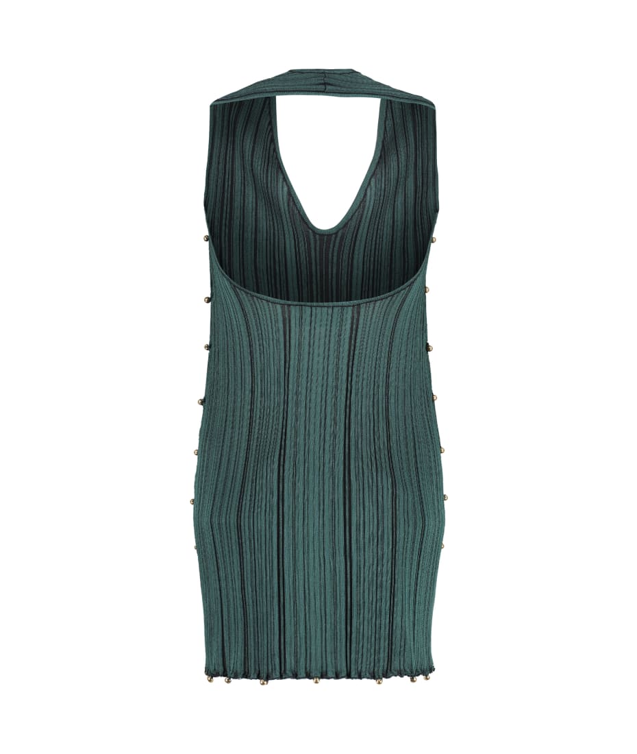 Bottega Veneta Women's Viscose and Silk Criss-Cross Long Dress with Knot - Green - Maxi Dresses