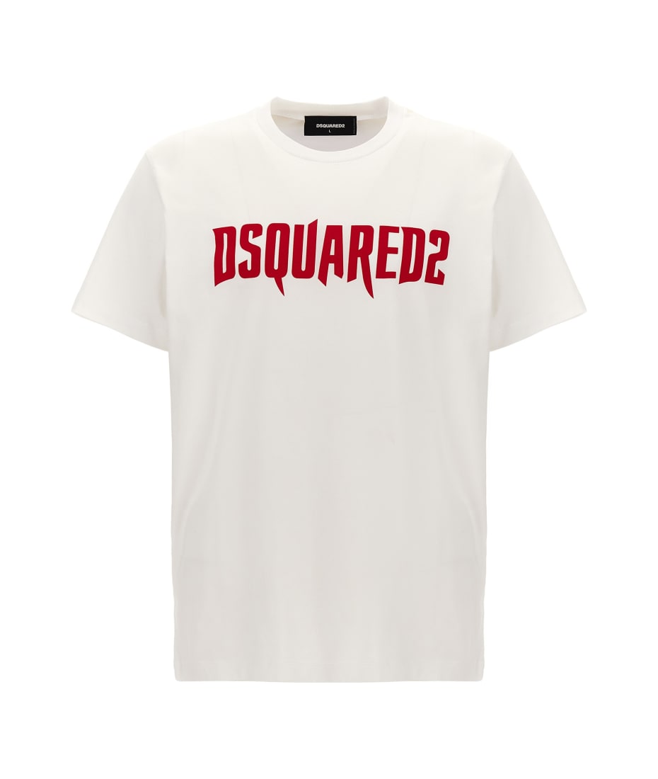 DSQUARED2 大人気スローガンロゴ入り シャツ Dsquared2 Logo Print T-shirt | italist